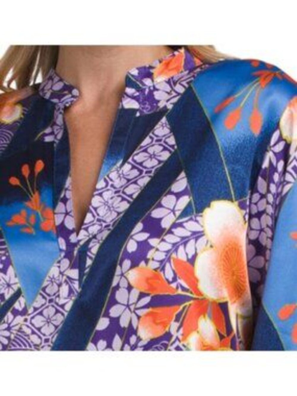 N NATORI 2pc Magnolia Satin Mandarin Pajama Top And Pants Set - Picture 3 of 4